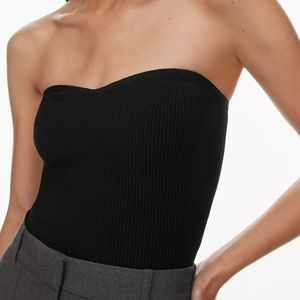 Aritzia Babaton ribbed black sweetheart tube top